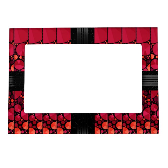 Dark Red Black Bling Magnetic Photo Frame (Front)