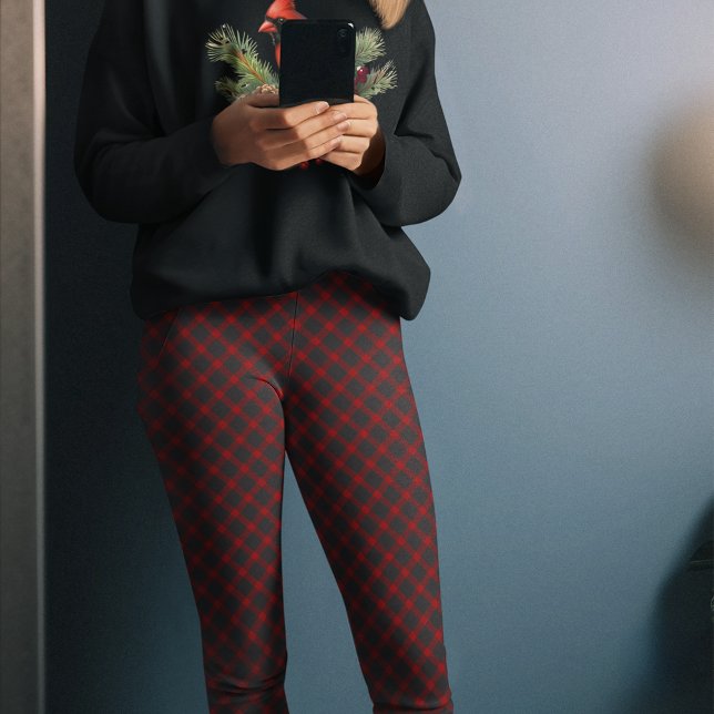 Dark Red Black Check Christmas Pajama Pants (Creator Uploaded)