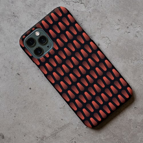 Dark Red Black Industrial Faux Stainless Steel iPhone 11Pro Max Case