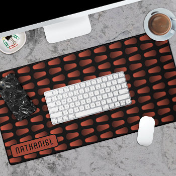 Dark Red Black Industrial Stainless Steel Art Desk Mat by CaseConceptCreations at Zazzle