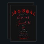 Dark Red Black Moon Phases Gothic Wedding Sweet 16 Invitation<br><div class="desc">Customize for any event</div>