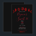 Dark Red Black Moon Phases Gothic Wedding Sweet 16 Invitation<br><div class="desc">Customize for any event</div>