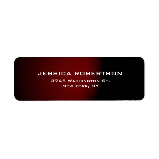 Dark Red Black Plain Elegant Modern Trendy Label (Front)