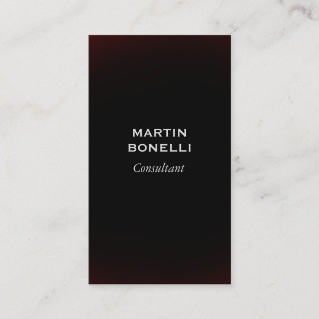 Dark Red Black Standard Modern Business Card (Front)