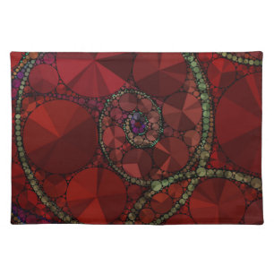 Dark Red Bling Pattern Cloth Placemat
