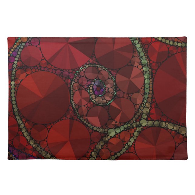 Dark Red Bling Pattern Cloth Placemat (Front)