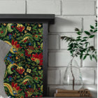 Dark Red & Blue Flowers Chinoiserie Decoupage
