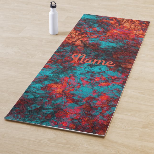 Dark red blue texture textured suede marble granit yoga mat (In Situ)