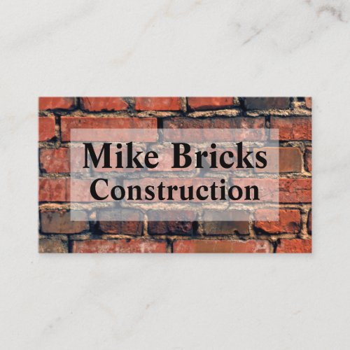 Dark Red Brick Pattern Wall Masonry Business Card