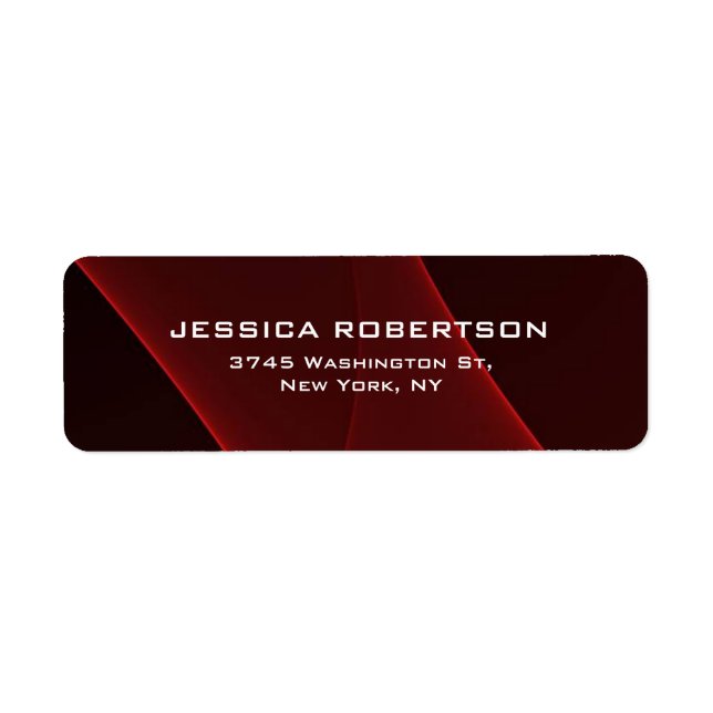 Dark Red Brown Plain Elegant Modern Trendy Label (Front)