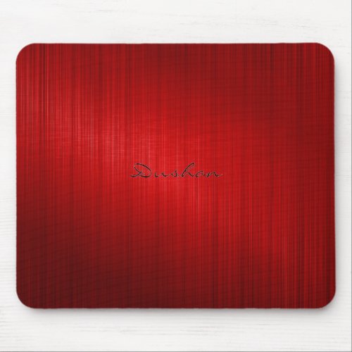 Dark Red Brushed Metal Look Mouse Pad