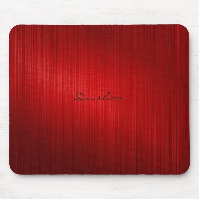 Dark Red Brushed Metal Look Mouse Pad (Front)