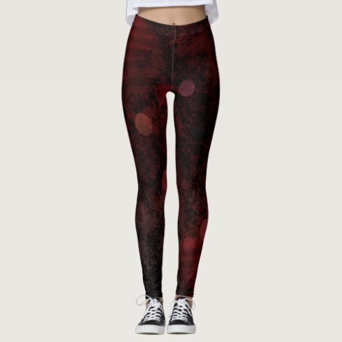 Dark Red Bubbles Leggings