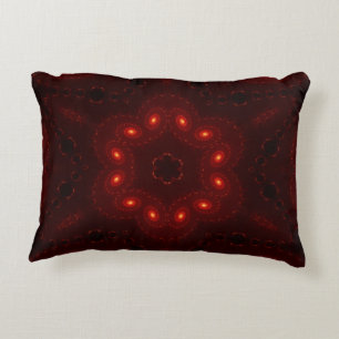 Dark Red Burgandy Gothic Lace Snowflake Accent Pillow