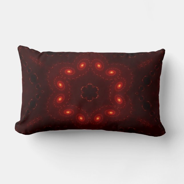 Dark Red Burgandy Gothic Lace Snowflake Lumbar Pillow (Front)