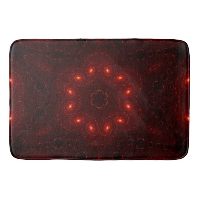 Dark Red Burgundy Gothic Lace Snowflake Bath Mat (Front)