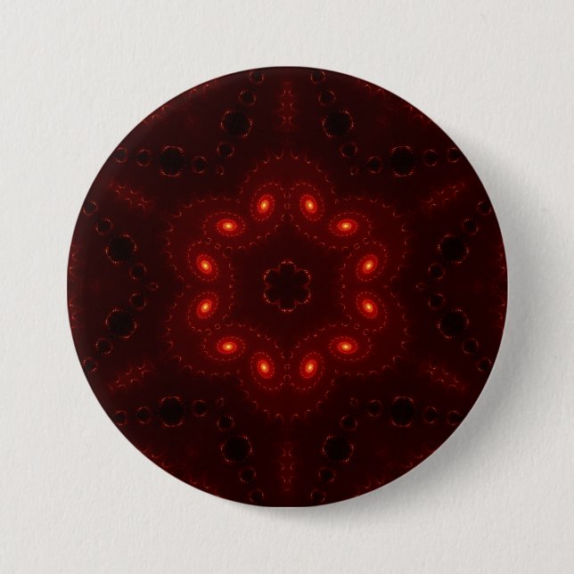 Dark Red Burgundy Gothic Lace Snowflake Button (Front)