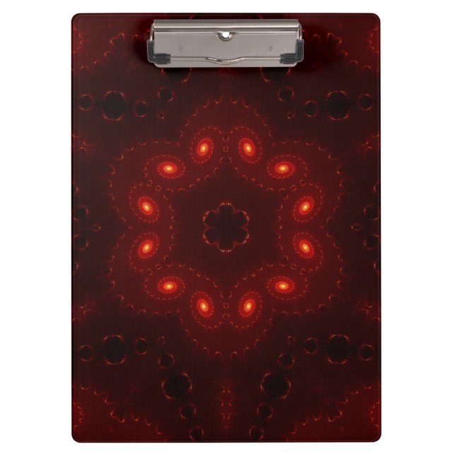 Dark Red Burgundy Gothic Lace Snowflake Clipboard (Front)