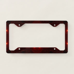 Dark Red Burgundy Gothic Lace Snowflake License Plate Frame