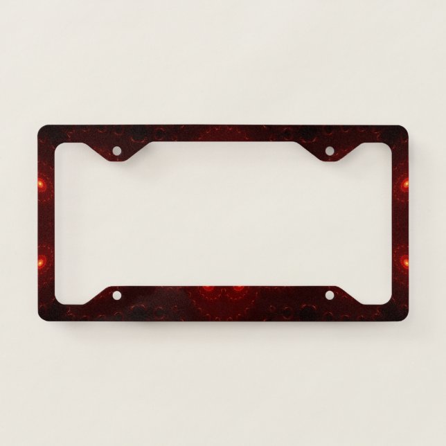 Dark Red Burgundy Gothic Lace Snowflake License Plate Frame (Front)