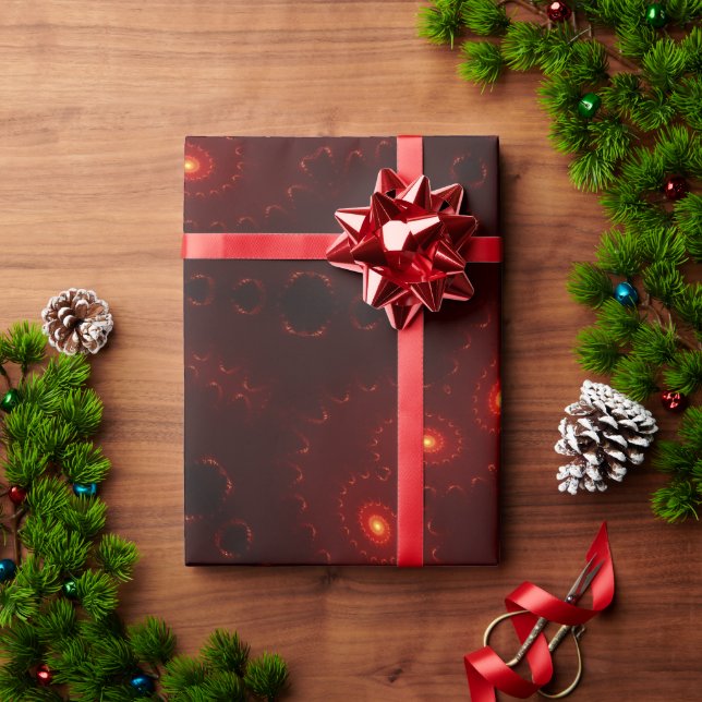 Dark Red Burgundy Gothic Lace Snowflake Wrapping Paper (Holiday Gift)