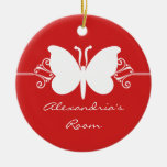 Dark Red Butterfly Swirls Door Hanger Ornament at Zazzle