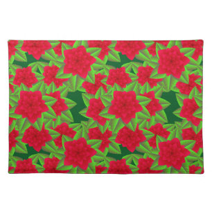 Dark Red Camellias and Green Leaves Placemat