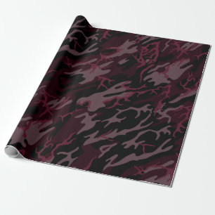 Dark Red Camo Wrapping Paper