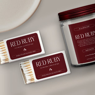 Dark Red Candle Business Marketing Logo Matches