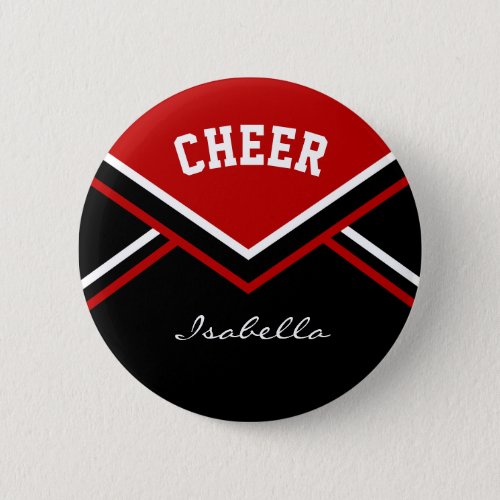 Dark Red Cheerleader Cheer Button