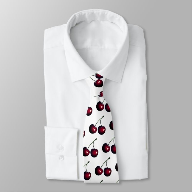 Dark Red Cherry Neck Tie - Custom Colors (Tied)