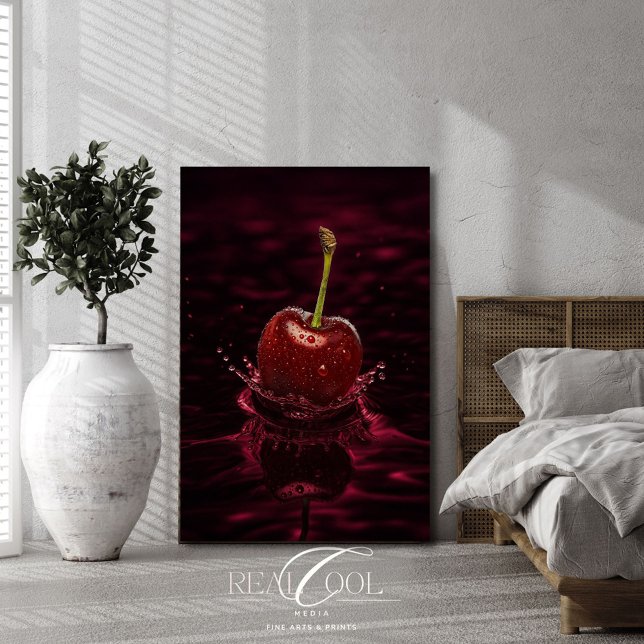 Dark Red Cherry Splash in Water Art Print (Creator Uploaded)