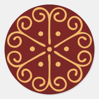 Dark Red Christmas Envelope Seal w/ Gold Snowflake