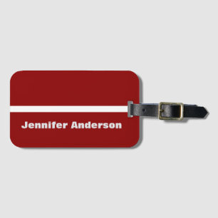 Dark Red Color Personalized Name Luggage Tag