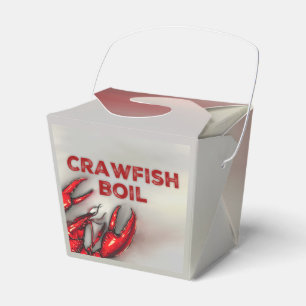 Dark Red Crawfish Boil Party Favor Boxes