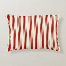 Dark Red & Cream Ticking Stripes Pattern