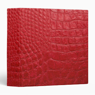 Dark Red Crocodile Embossed Leather Texture 3 Ring Binder