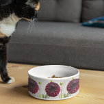 Dark Red Dahlia Floral Pattern Pet Bowl<br><div class="desc">Ceramic pet food bowl for your cat or dog that features the photo image of a gorgeous,  dark red Dahlia flower printed in a repeating pattern. a lovely,  floral design! Select your pet bowl size.</div>
