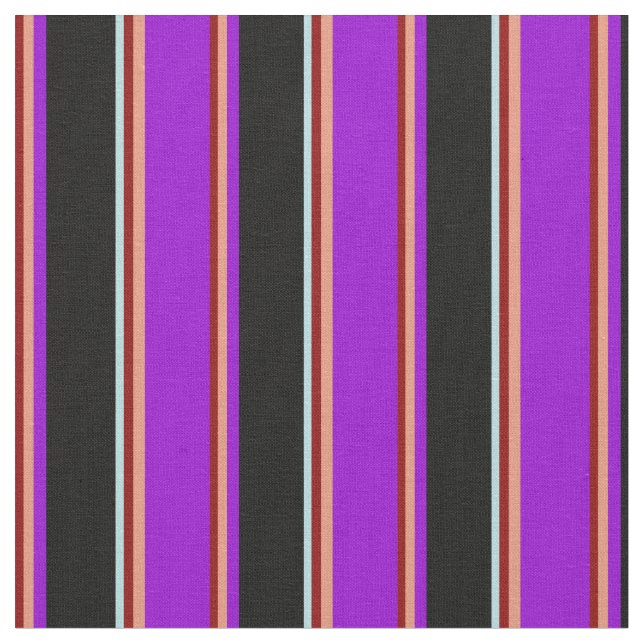 Dark Red, Dark Salmon, Dark Violet, Black & Blue Fabric (Close Up)