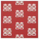 Dark Red Double Happiness - Bold Fabric
