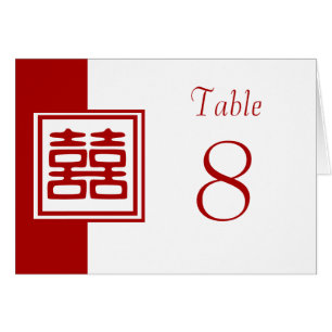 Dark Red Double Happiness - Square Cards