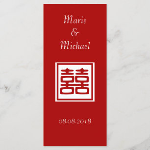 Dark Red Double Happiness - Square Menu