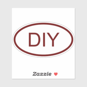 Dark Red Euro Style Oval Shape Sticker