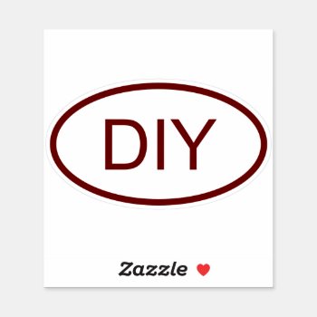 Dark Red Euro Style Oval Shape Sticker by designs4you at Zazzle