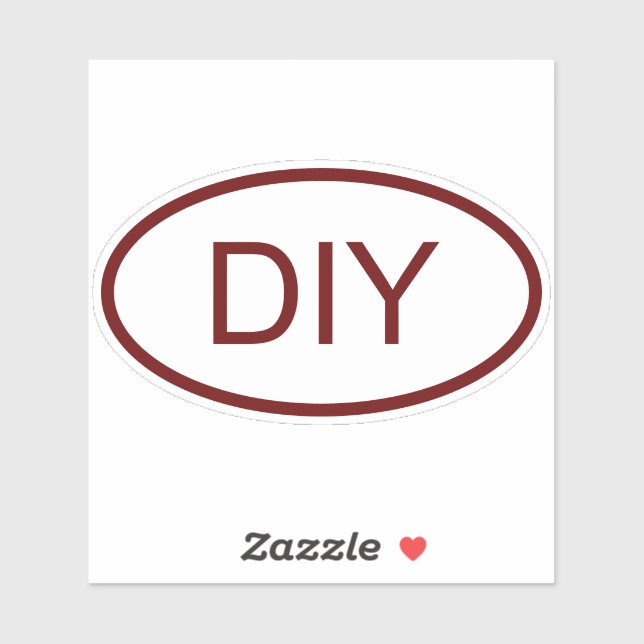 Dark Red Euro Style Oval Shape Sticker (Sheet)