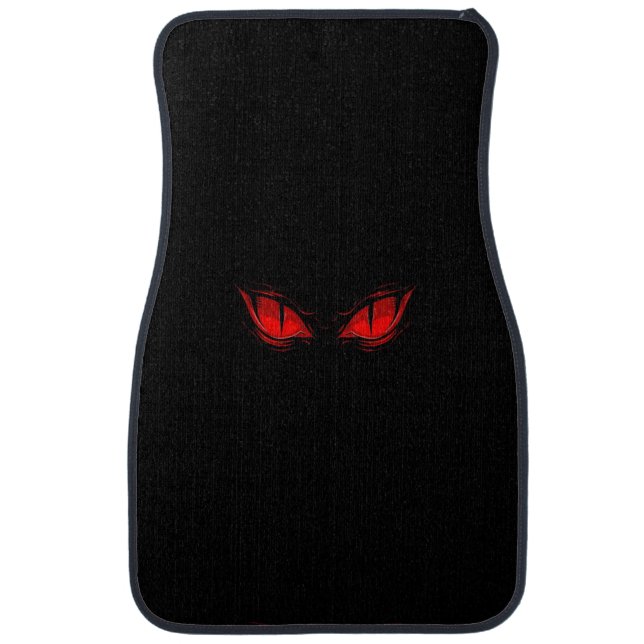 Dark Red Eyes Car Mats Set – Aggressive Gothic Aut (Front)