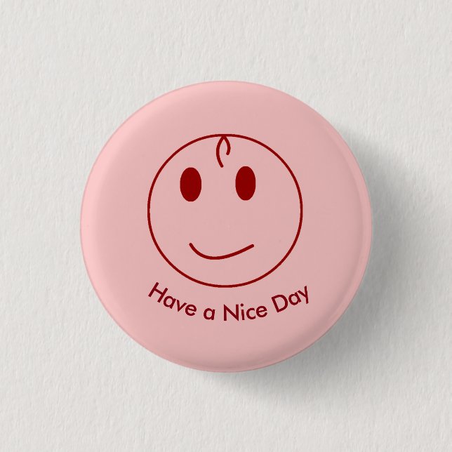 Dark Red Face Pinback Button (Front)