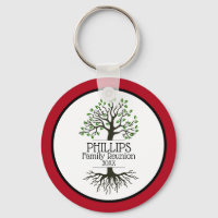 Dark Red Family Tree Family Reunion
