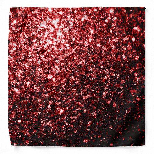 Dark Red faux Glitter sparkles Glamour Bandana (Front)