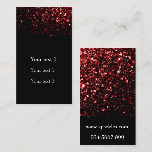 Customizable Beautiful Glamour Red Glitter sparkles Business Cards